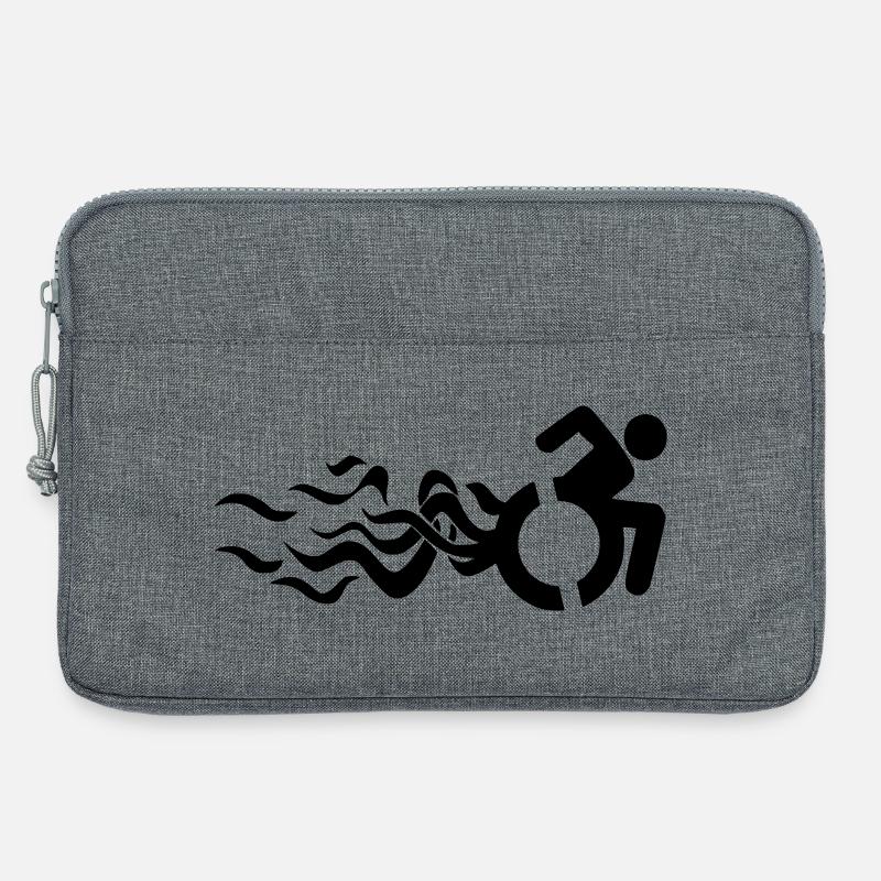 Flammendes Rollstuhlsymbol * - Laptoptasche 13" - Grau meliert