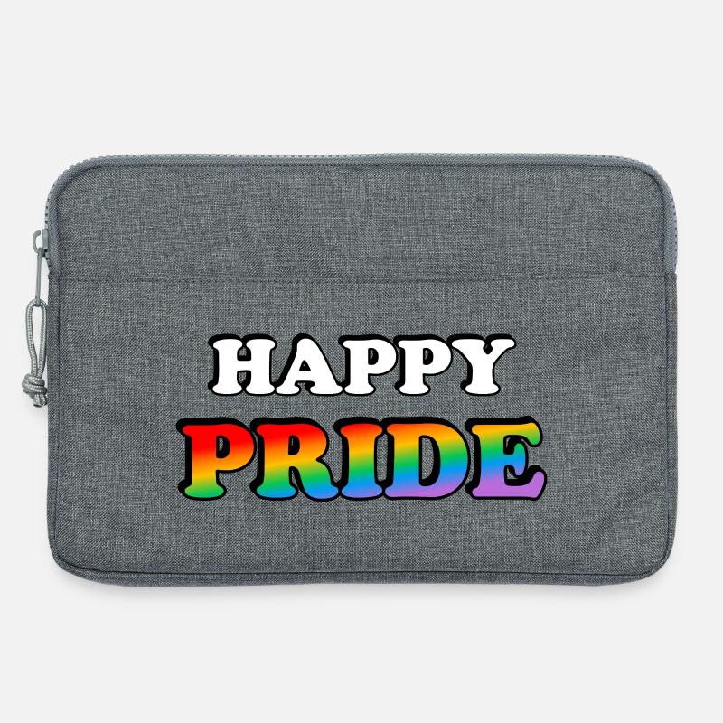 Pride Rainbow Text Design - Laptop bag 13" - heather grey