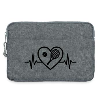 Coeur de tennis - Sacoche pour ordinateur portable 13 pouces - gris chiné - Devant