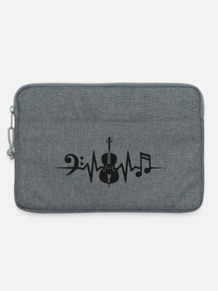 Cello Herzschlag Cellist Violoncello Cellistin - Laptoptasche 13" - Grau meliert
