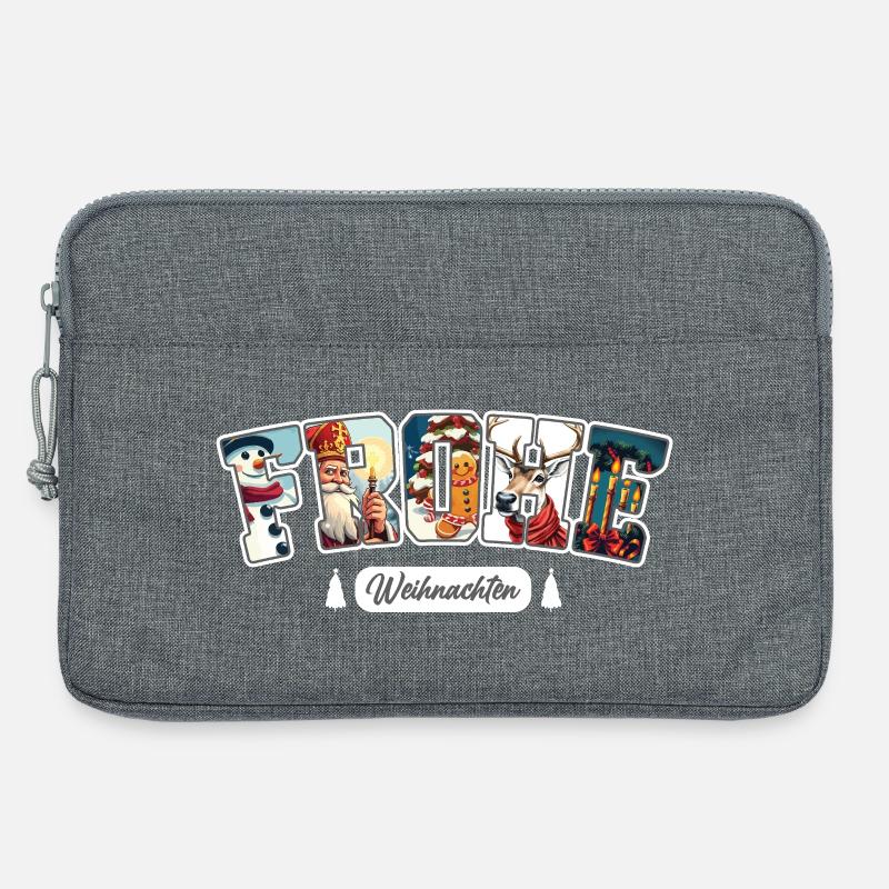 Frohe Weihnachten - Laptoptasche 13" - Grau meliert