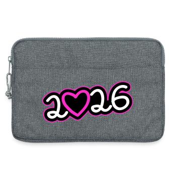 2026 Herz - Laptoptasche 13" - Grau meliert - Vorne