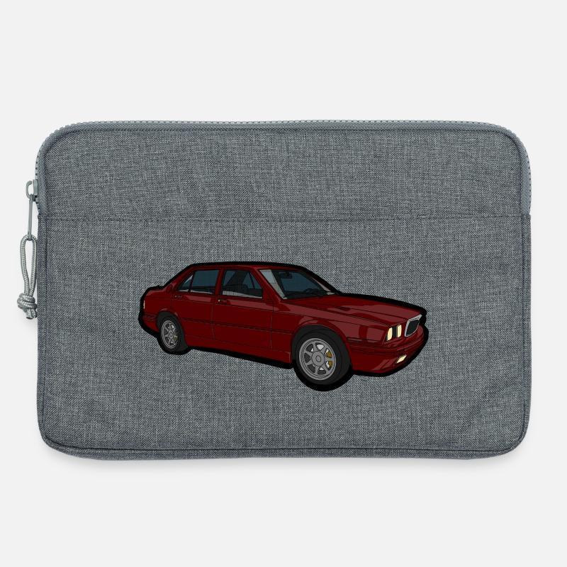 Rote Auto Illustration Retro Look - Laptoptasche 13" - Grau meliert