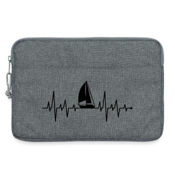 Battement de cœur de voilier - Sacoche pour ordinateur portable 13 pouces - gris chiné - Devant