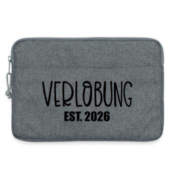 Hochzeit Verlobung 2026 - Laptoptasche 13" - Grau meliert - Vorne