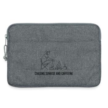 Chasing Sunrise and Caffeine Cyclist Art - Laptop bag 13" - heather grey - Front