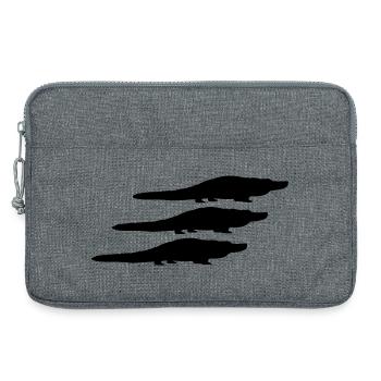 Silhouettes d’alligator - Sacoche pour ordinateur portable 13 pouces - gris chiné - Devant