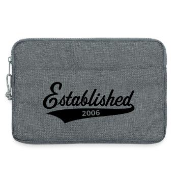 Established 2006 (Geburtsjahr, Geburtstag / Black) - Laptoptasche 13" - Grau meliert - Vorne
