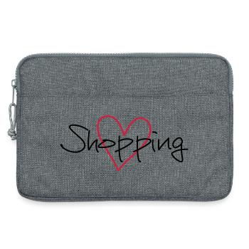 shopping heart i love shopping gift - Laptop bag 13" - heather grey - Front