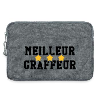 Graffiti / Tag / Writer / Street Art - Sacoche pour ordinateur portable 13 pouces - gris chiné - Devant
