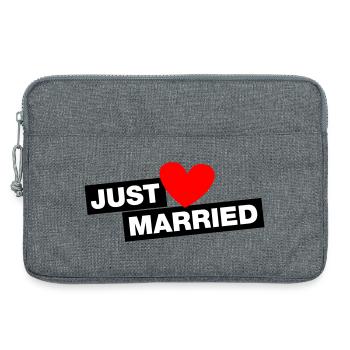 Just Married - pour les jeunes et les vieux couples mariés - Sacoche pour ordinateur portable 13 pouces - gris chiné - Devant