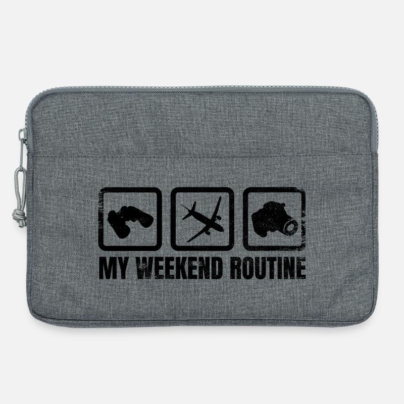 Planespotter Week-ends - Sacoche pour ordinateur portable 13 pouces - gris chiné