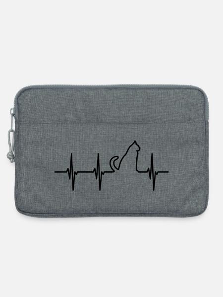 Katzen Kardiogramm - Laptoptasche 13" - Grau meliert