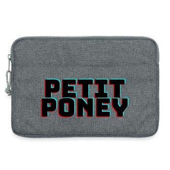 Petit poney - cadeau humour - musique petit poney - Sacoche pour ordinateur portable 13 pouces - gris chiné - Devant