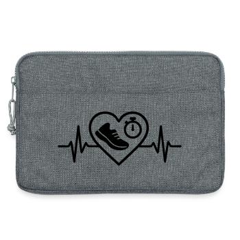 Running Heart Chaussure Chronomètre Piste - Sacoche pour ordinateur portable 13 pouces - gris chiné - Devant