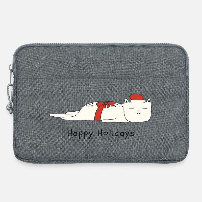 Lustige Katze Weihnachten - Laptoptasche 13" - Grau meliert