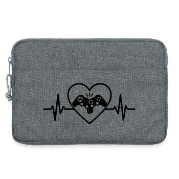 Controller Herz Gamer Liebe Videospiele - Laptoptasche 13" - Grau meliert - Vorne