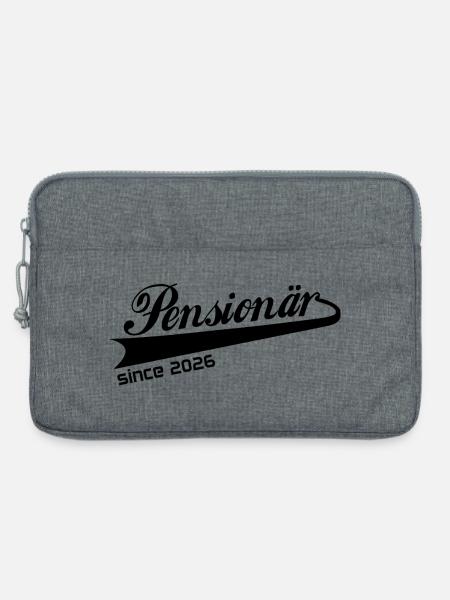 Pensionär 2026 Ruhestand Rente Shirt, Jacke, Mug - Laptoptasche 13" - Grau meliert