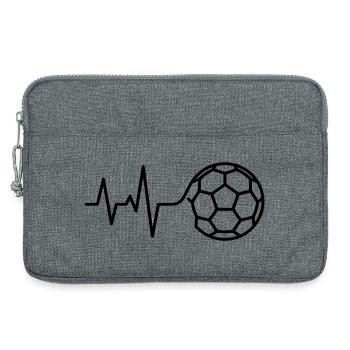 Soccer, battement de cœur, ECG, pouls, amour - Sacoche pour ordinateur portable 13 pouces - gris chiné - Devant