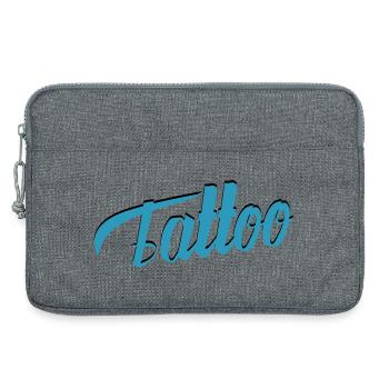 Écriture de tatouage en sarcelle-ci - Sacoche pour ordinateur portable 13 pouces - gris chiné - Devant