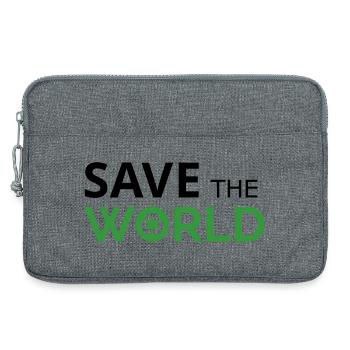 Rette die Welt - Laptoptasche 13" - Grau meliert - Vorne