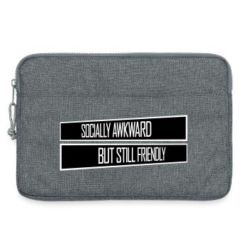 Socially Awkward But Still Friendly Lustig Spruch - Laptoptasche 13" - Grau meliert - Vorne