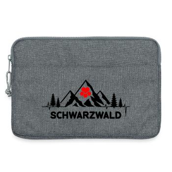 Schwarzwald mit Herzschlag und Herz Hut Berge - Laptoptasche 13" - Grau meliert - Vorne