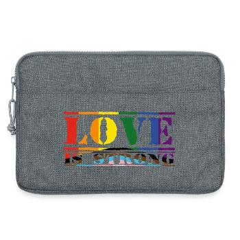 Love Is Strong Rainbow Style LGBTQ - Sacoche pour ordinateur portable 13 pouces - gris chiné - Devant