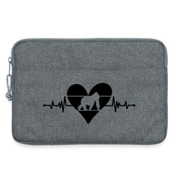 Cœur Battement de Singe - Sacoche pour ordinateur portable 13 pouces - gris chiné - Devant