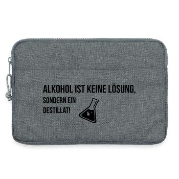 Alkohol ist keine Lösung sondern ein Destillat! - Laptoptasche 13" - Grau meliert - Vorne