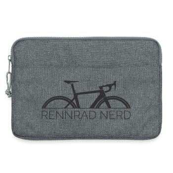Vélo de route Nerd Vélo Stage Tour Logo Symbole de course - Sacoche pour ordinateur portable 13 pouces - gris chiné - Devant