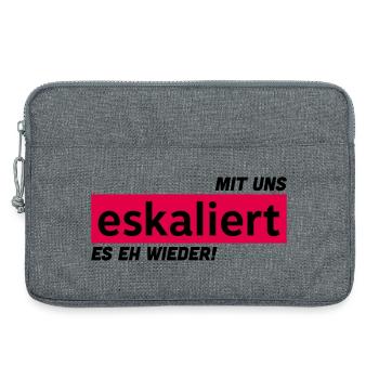 Mit uns eskaliert es eh wieder! - Laptoptasche 13" - Grau meliert - Vorne