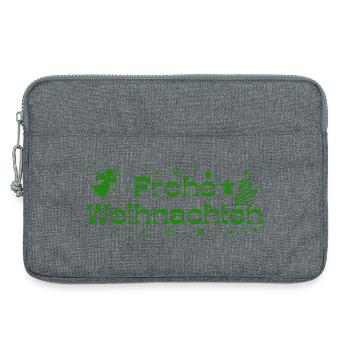 Frohe Weihnachten grün Sterne Engel Weihnachtsbaum - Laptoptasche 13" - Grau meliert - Vorne