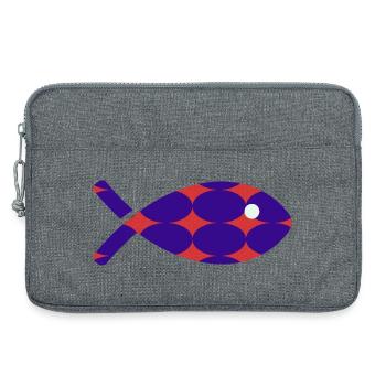 HUMOUR. POISSON. POISSON D'AVRIL. HUMOUR. MER - Sacoche pour ordinateur portable 13 pouces - gris chiné - Devant
