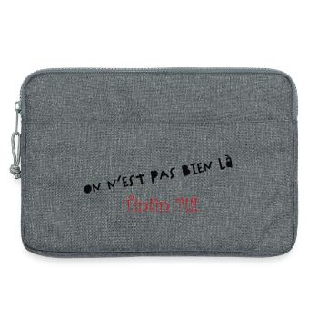 Wir sind nicht hier - Laptoptasche 13" - Grau meliert - Vorne
