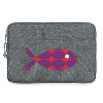 POISSON. MEMOIRE. SARDINE. POISSON D'AVRIL - Sacoche pour ordinateur portable 13 pouces - gris chiné - Devant