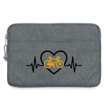 Radsport Herz Fahrrad Leidenschaft Geschenk - Laptoptasche 13" - Grau meliert - Vorne