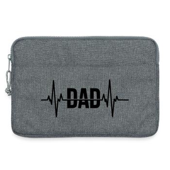 Dad Herzschlag – Vater Geschenk - Laptoptasche 13" - Grau meliert - Vorne