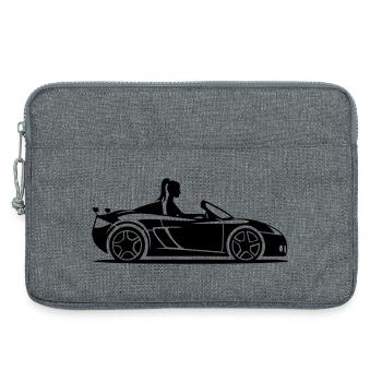 Cabrio Auto Pkw Frau - Laptoptasche 13" - Grau meliert - Vorne