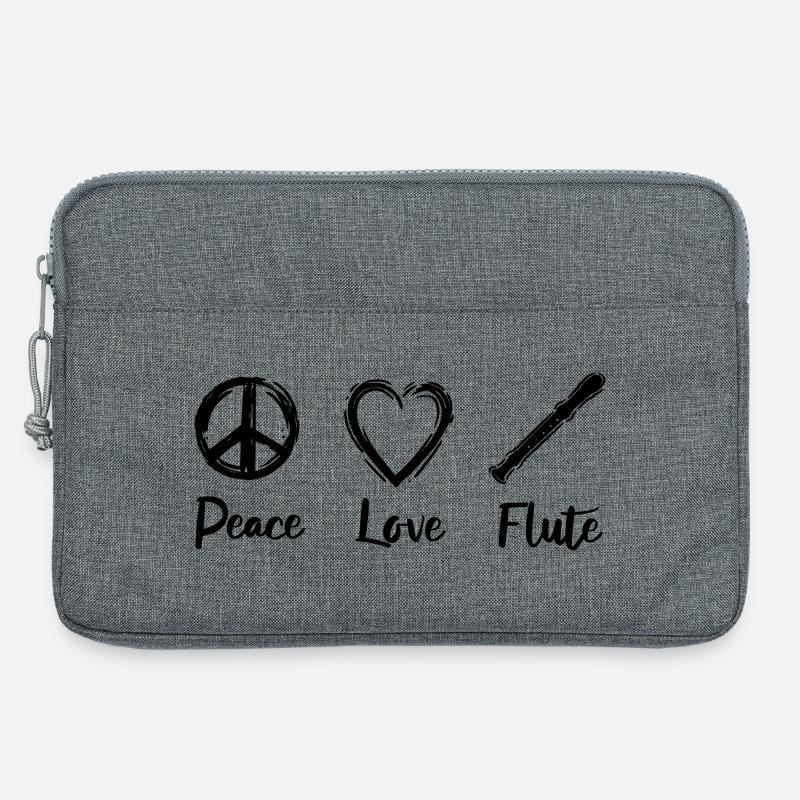 Ich liebe Flöten - Laptoptasche 13" - Grau meliert