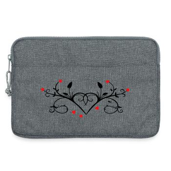 Ornement avec des cœurs - Sacoche pour ordinateur portable 13 pouces - gris chiné - Devant
