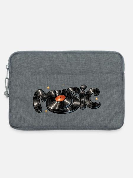 Music Schrift aus Vinyl-Schallplatte - Laptoptasche 13" - Grau meliert