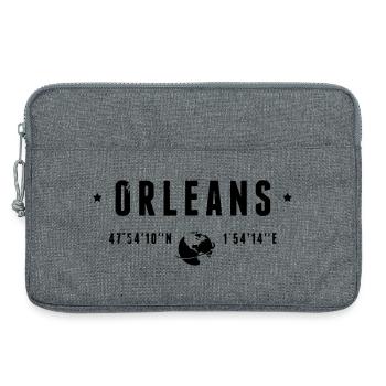 Orleans France Coordonnées Gps Globe - Sacoche pour ordinateur portable 13 pouces - gris chiné - Devant