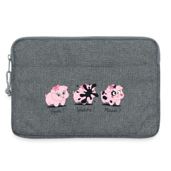 Les 3 petits cochons - Sacoche pour ordinateur portable 13 pouces - gris chiné - Devant