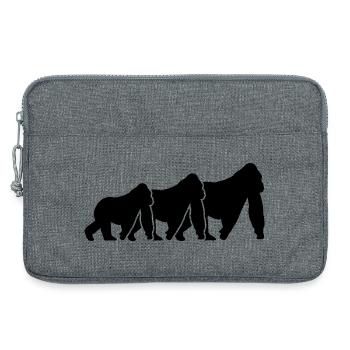Silhouettes de singes - Sacoche pour ordinateur portable 13 pouces - gris chiné - Devant