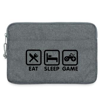 eat_sleep_game - Sacoche pour ordinateur portable 13 pouces - gris chiné - Devant
