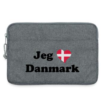 Jeg elsker Danmark - Ich liebe Dänemark - Laptoptasche 13" - Grau meliert - Vorne