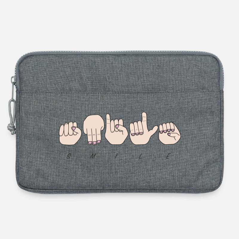 Gebärdensprache - Laptoptasche 13" - Grau meliert