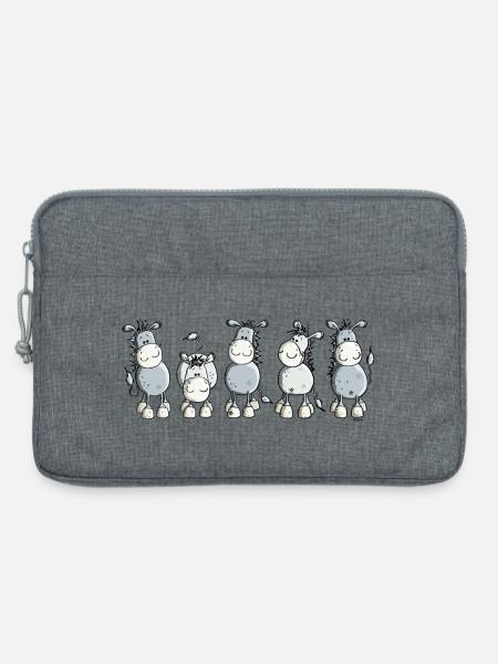 Funny Esel - Hausesel - Laptoptasche 13" - Grau meliert