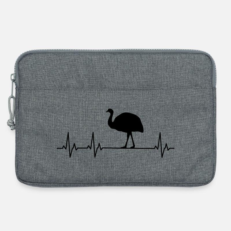 Nandu, Straußenkopf, Emu, Strauß - Laptoptasche 13" - Grau meliert
